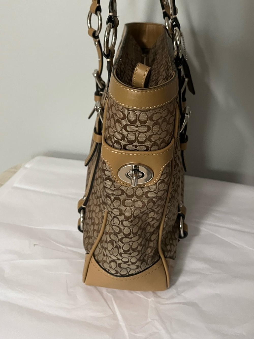 Coach Signature Jacquard Mini C Gallery Tote Bag Y2K - Picture 5 of 13